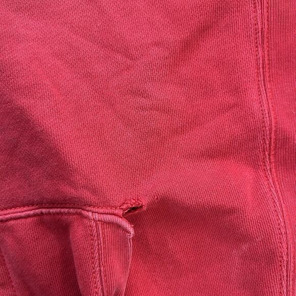 Vintage Polo Ralph Lauren Sweatshirt Hoodie Size Medium Red Full Zip Distress - Picture 5 of 11